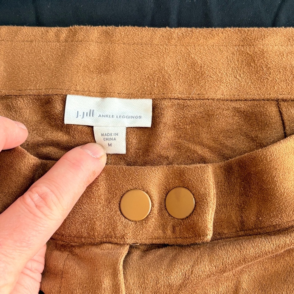 J. Jill Suede-Texture Ankle Leggings in Camel
